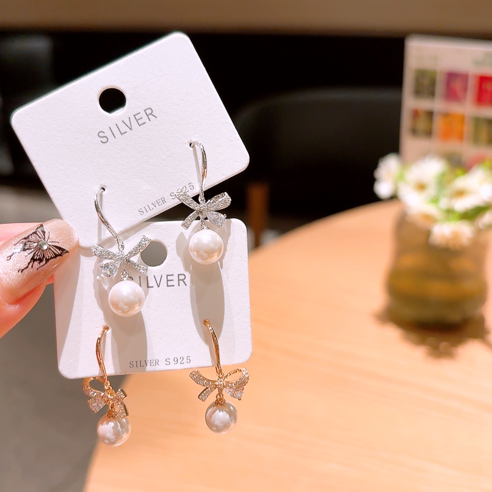 Solid Silver Drop & Thread Earrings Gentle Mother's Birthday Gold