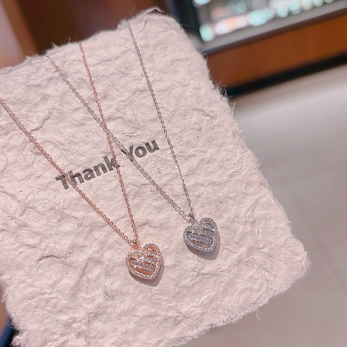 ロマンチック低アレルギー銀ネックレスゴールド 誕生日