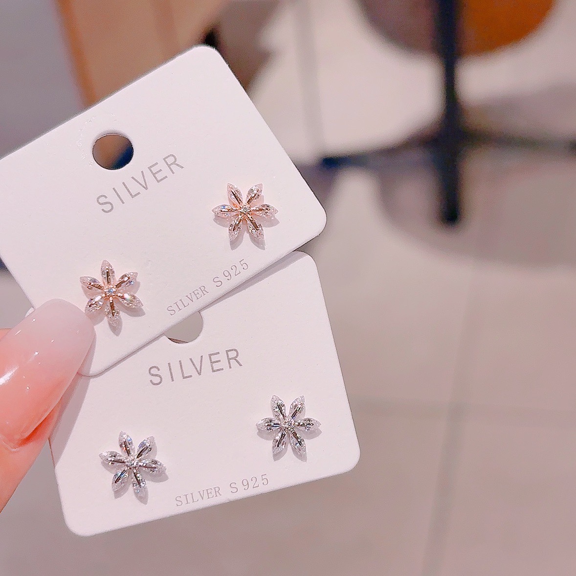 High Polish Silver Earrings Artistic New Year Gold