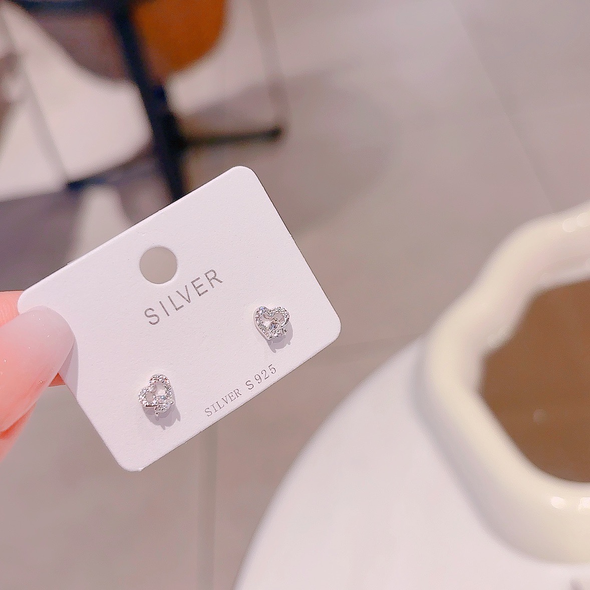 S925 Sterling Silver Earrings Lively Anniversary Silver