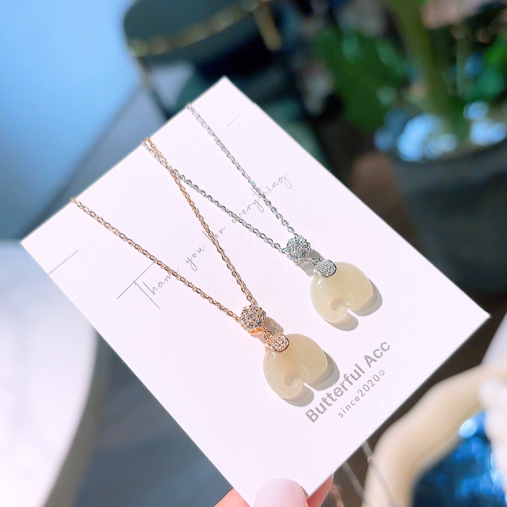 Low Allergy Silver Hetian Jade Necklace Fashion Mother's Day Silver