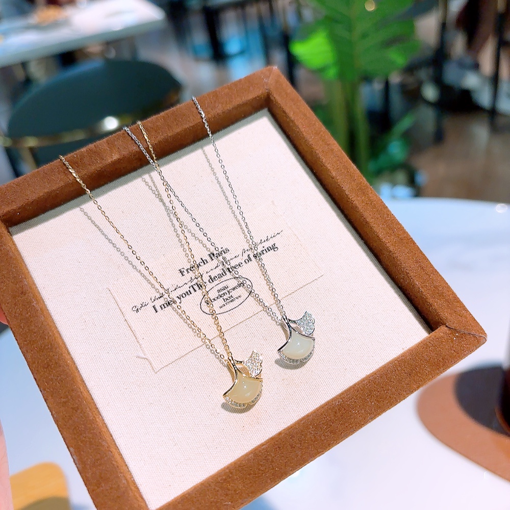 Nickel Free Silver Hetian Jade Necklace Dainty Mother's Day Gold