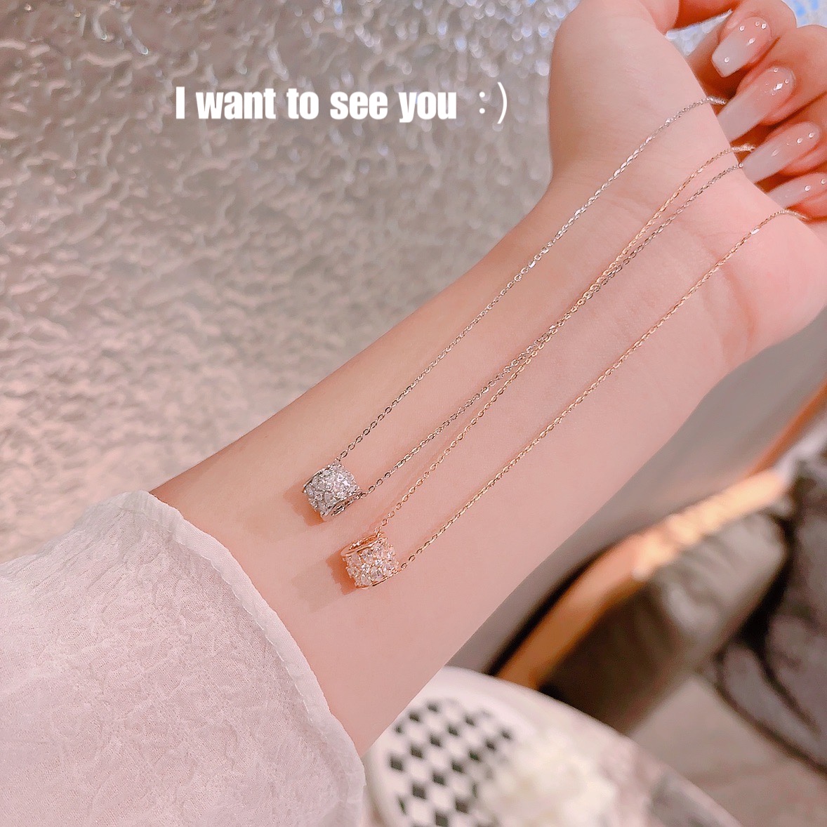 Solid Silver Necklace Romantic Gift for Her Silver