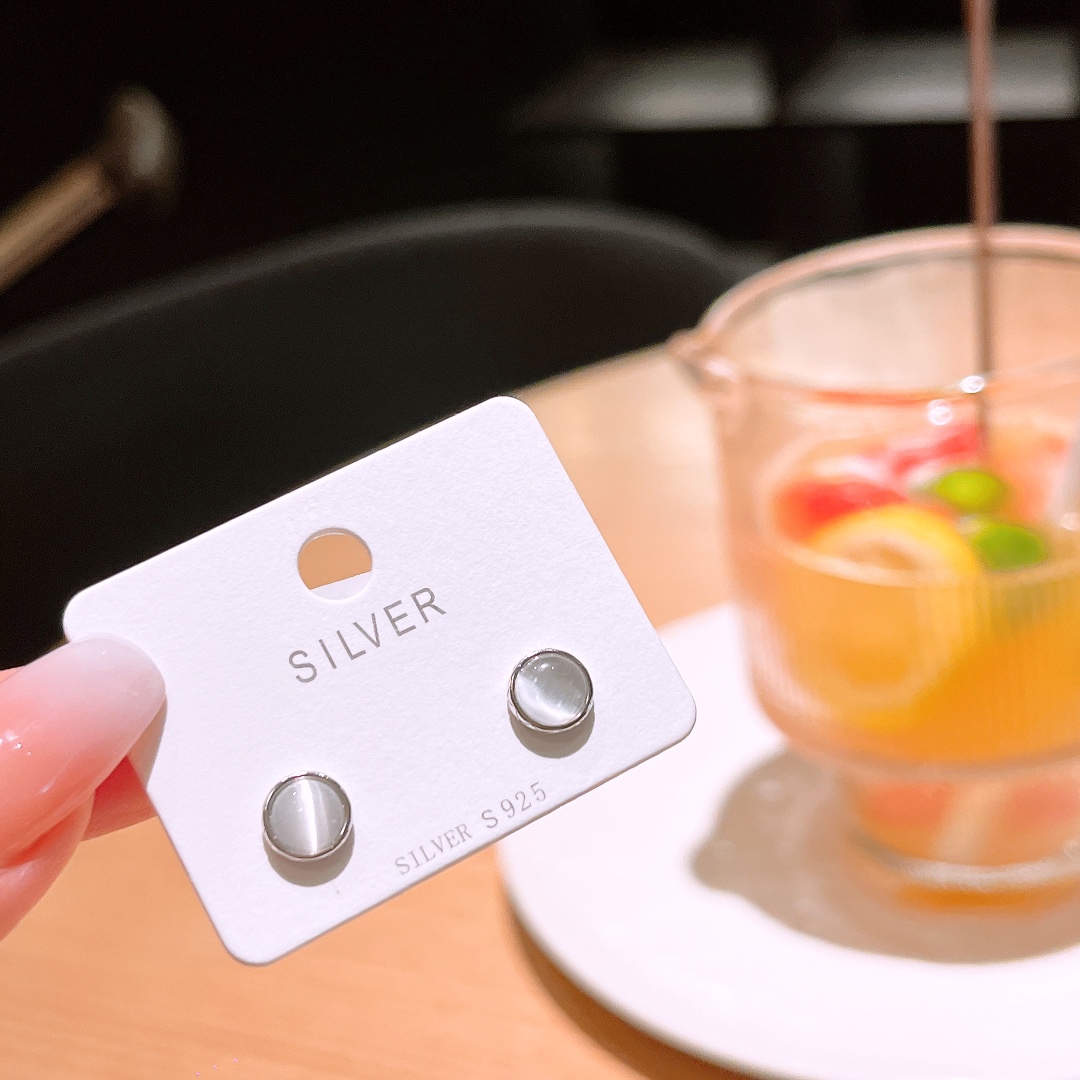 Allergiearmes Silber Ohrringe Minimalistisch Abschluss Gold