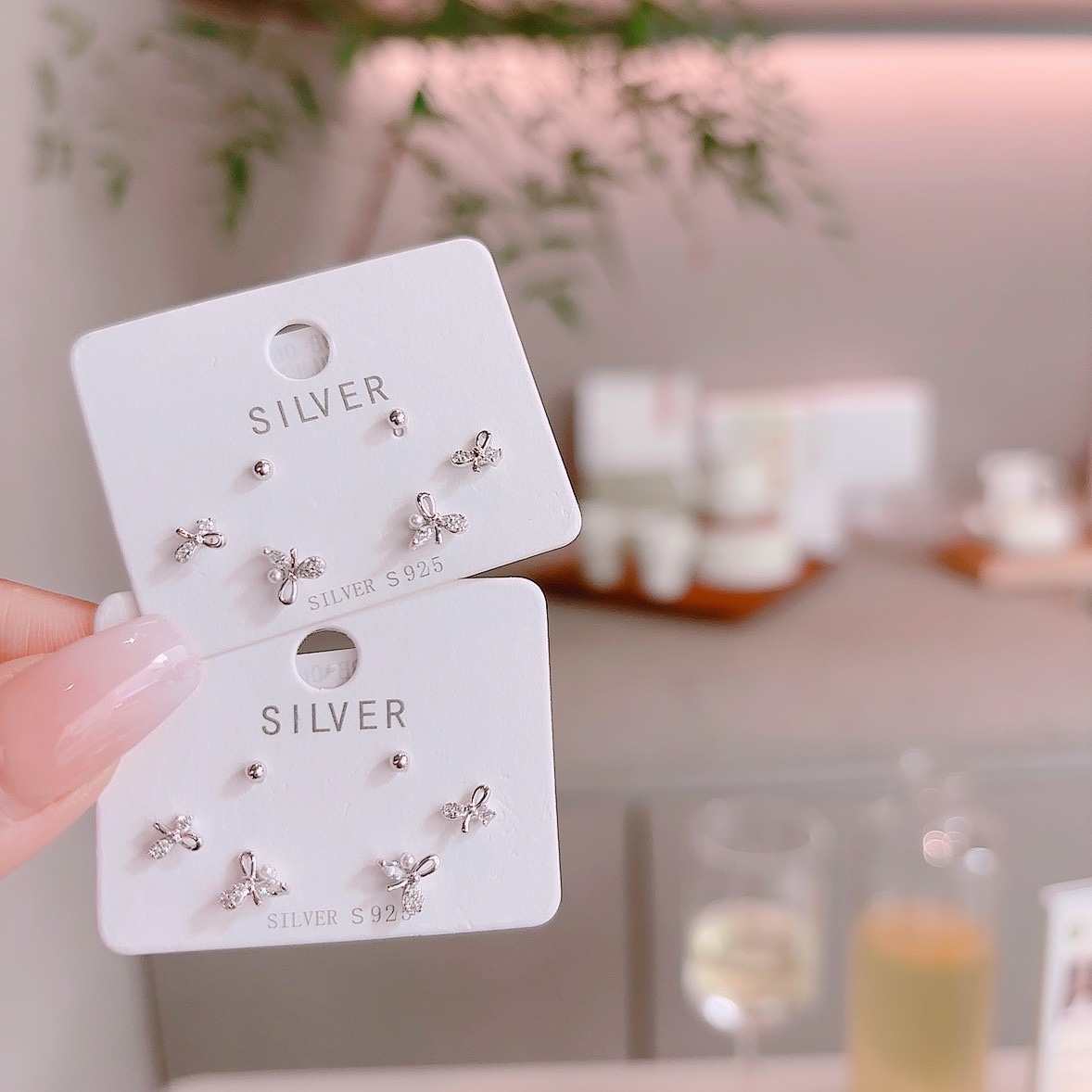 S925 Sterlingsilber Ohrringe Romantisch Verabredung Gold