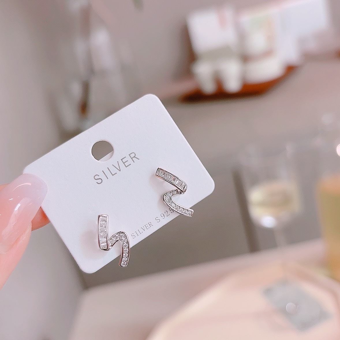 Solid Silver Earrings Artistic Workplace Gold