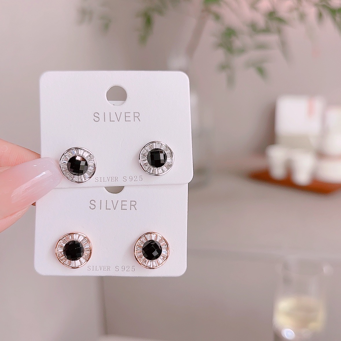 Hochglanzpoliertes Silber Ohrringe Ultra minimalistisch Party Gold