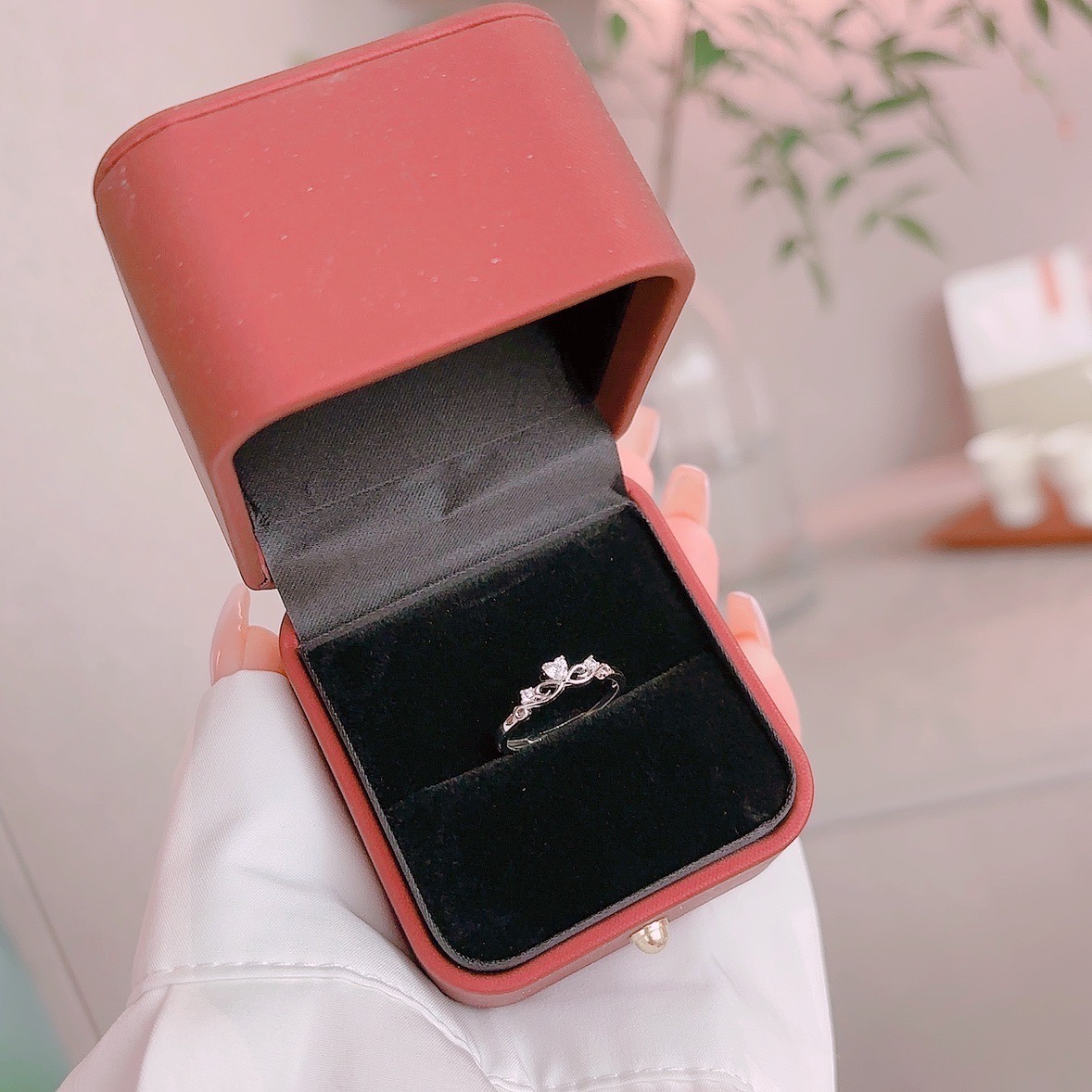 韓国風925シルバーリングゴールド 母の日