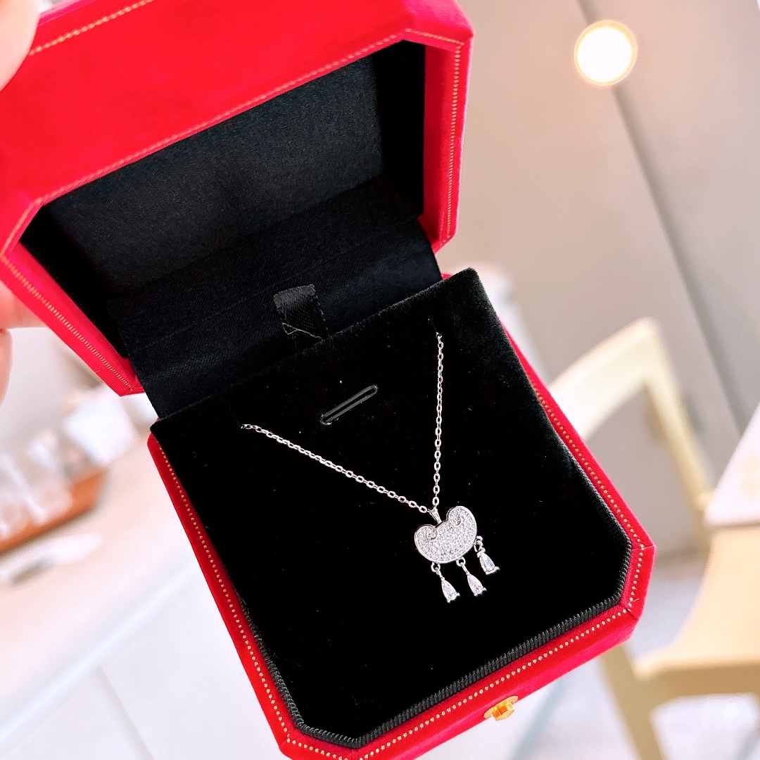 925 Silver Necklace Ins Style Office Gold