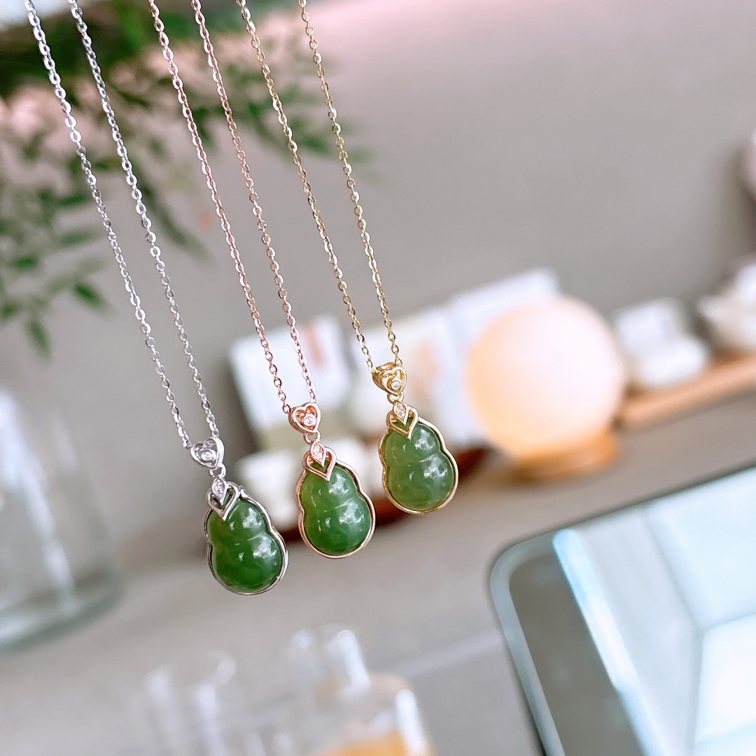 925 Silver Jasper Necklace Sweet & Cool Everyday Wear Gold