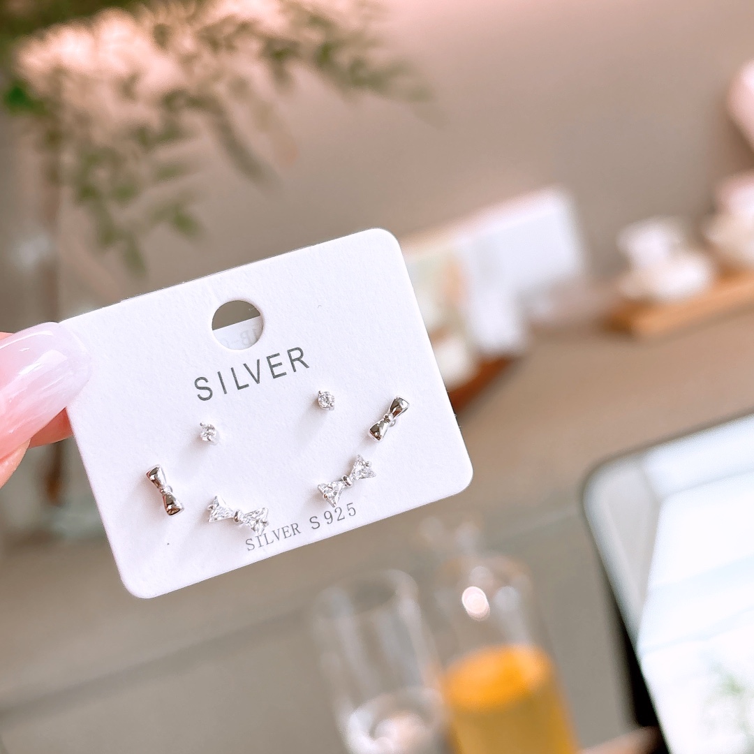 High Polish Silver Earrings Sweet Father's Day Silver