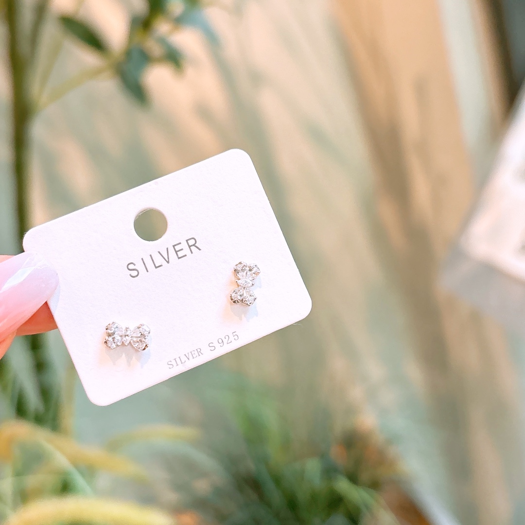 S925 Sterling Silver Earrings Korean Style Confession Silver