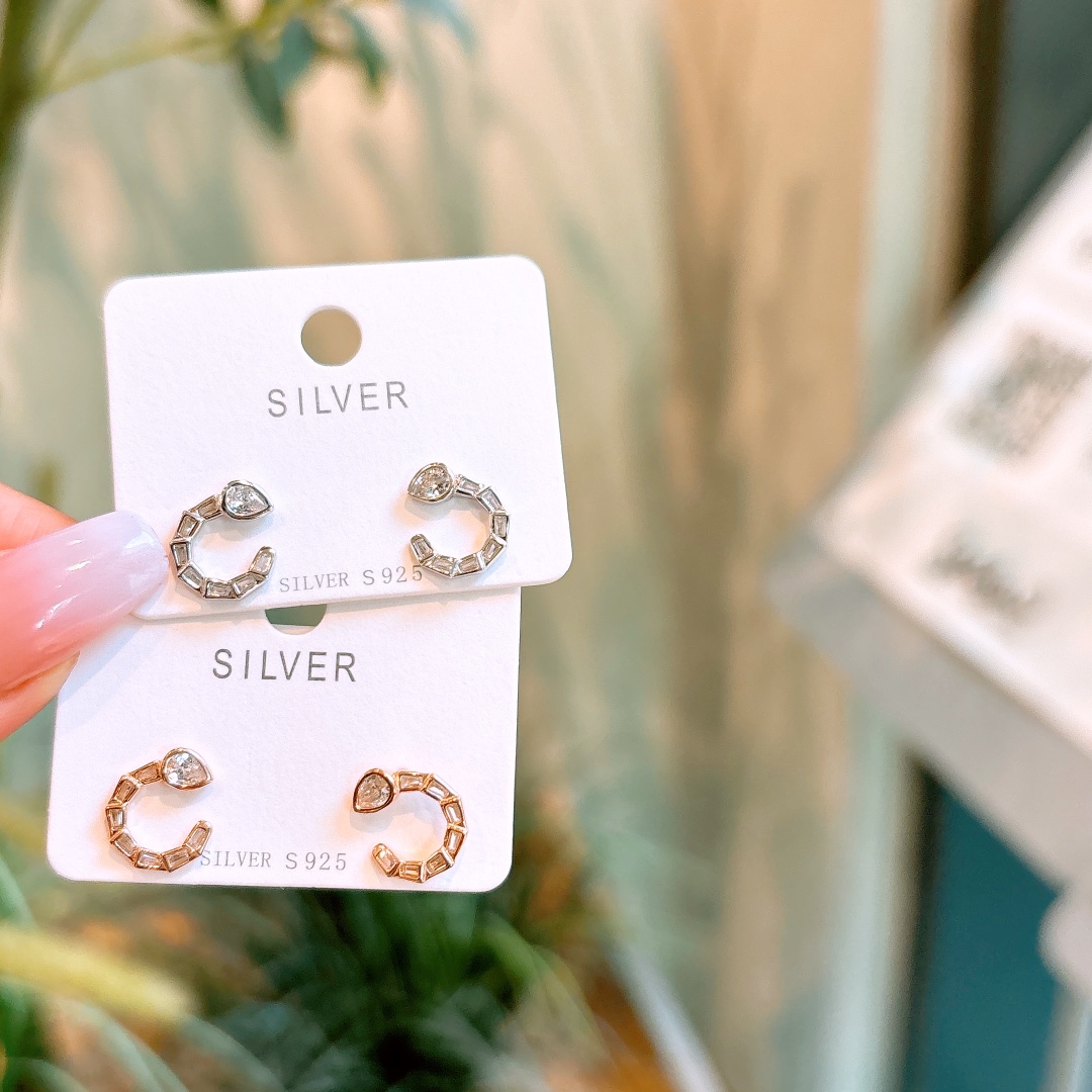 Fine Silver Earrings Chic Anniversary Gold