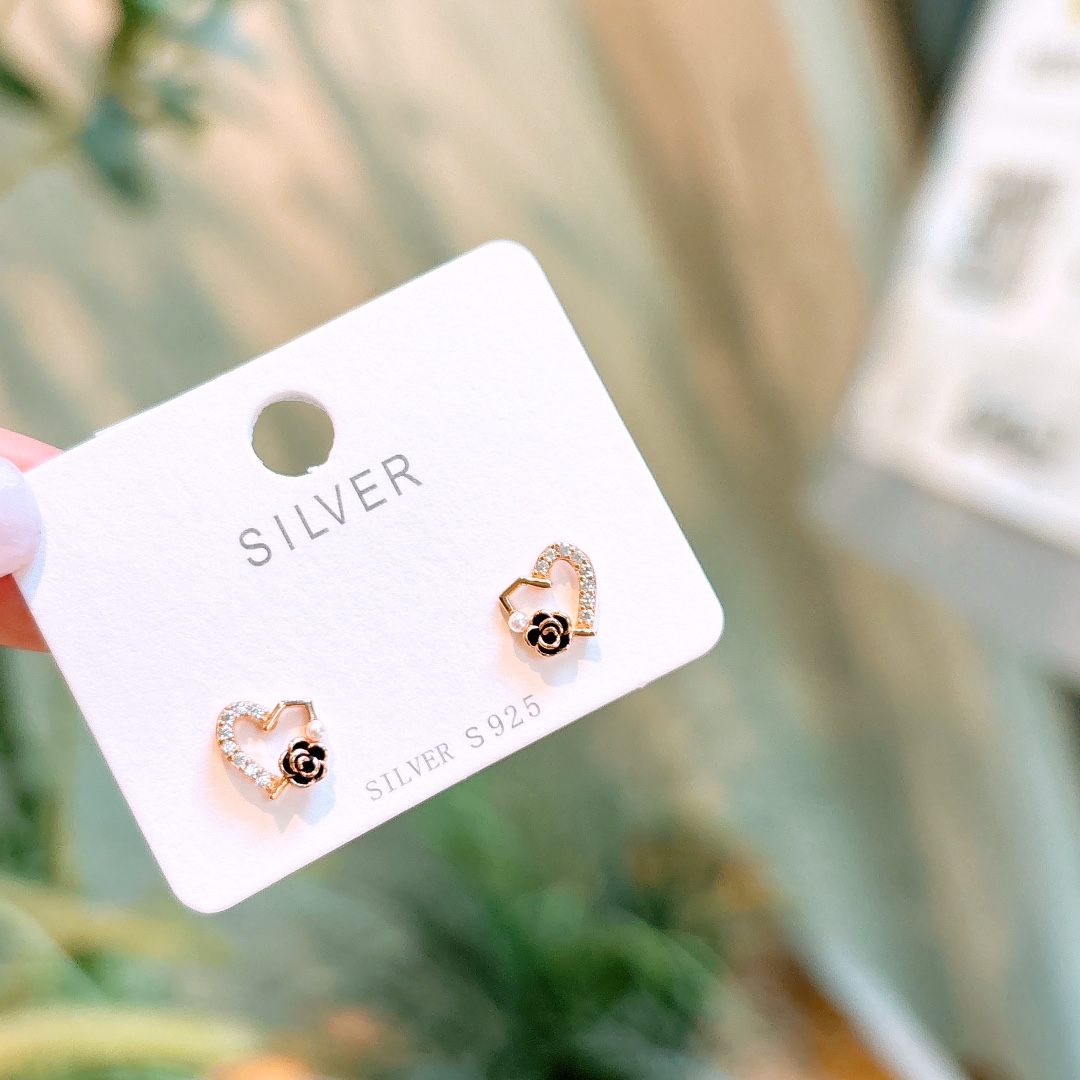 S925 Sterling Silver Earrings Chic Banquet Silver