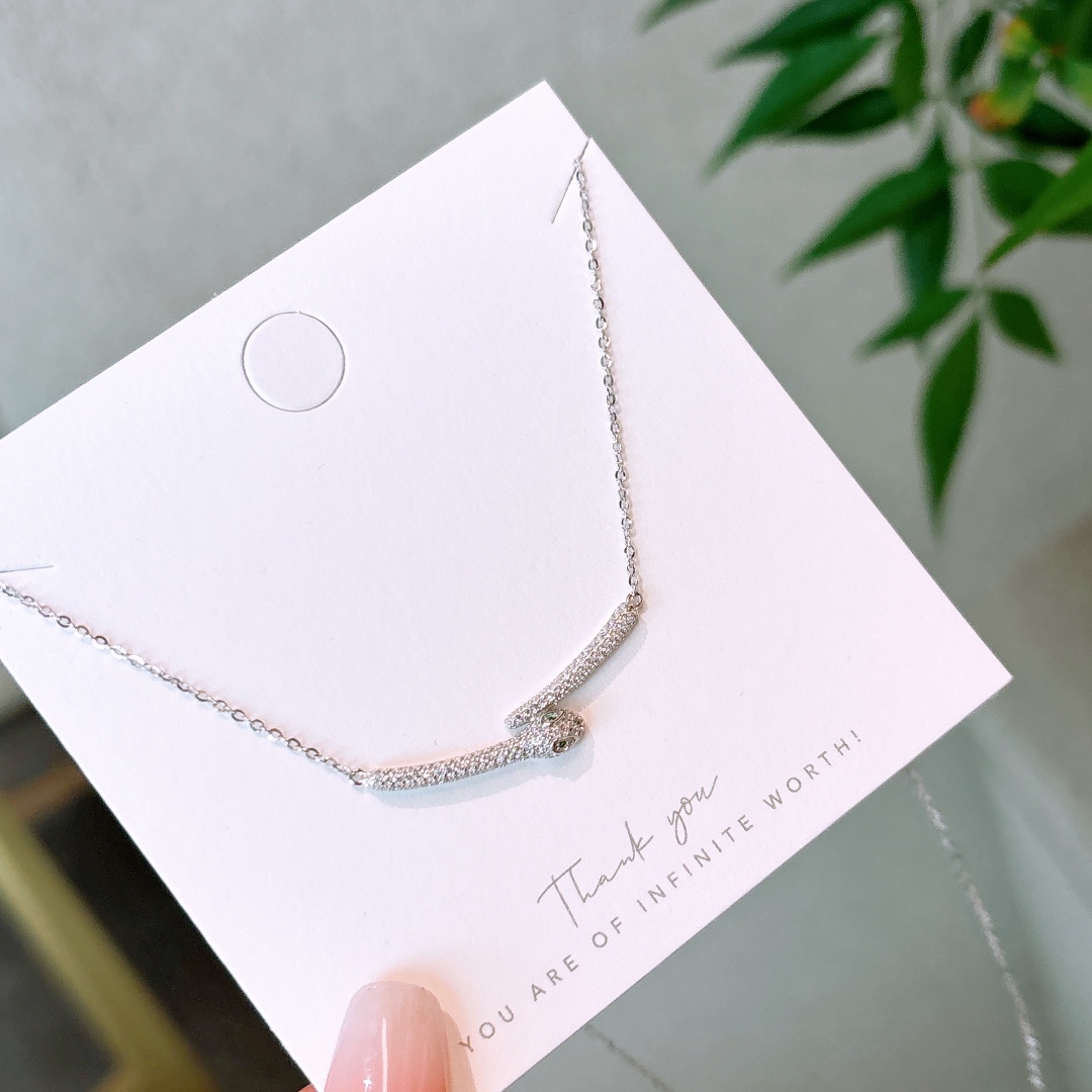 アーティスティック低アレルギー銀ネックレスシルバー ウェディング