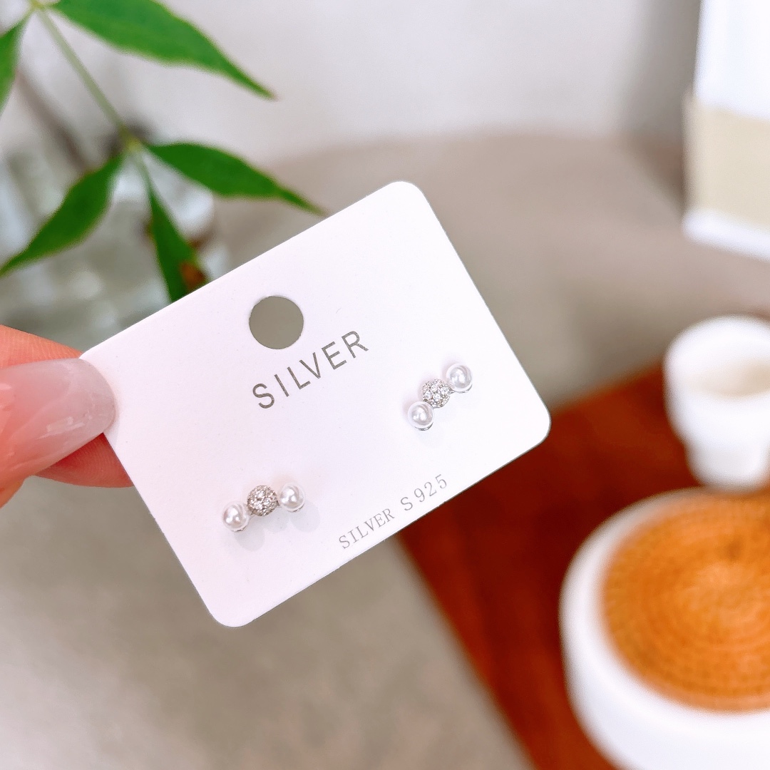 S925 Sterling Silver Earrings Ins Style Bestie Gift Silver