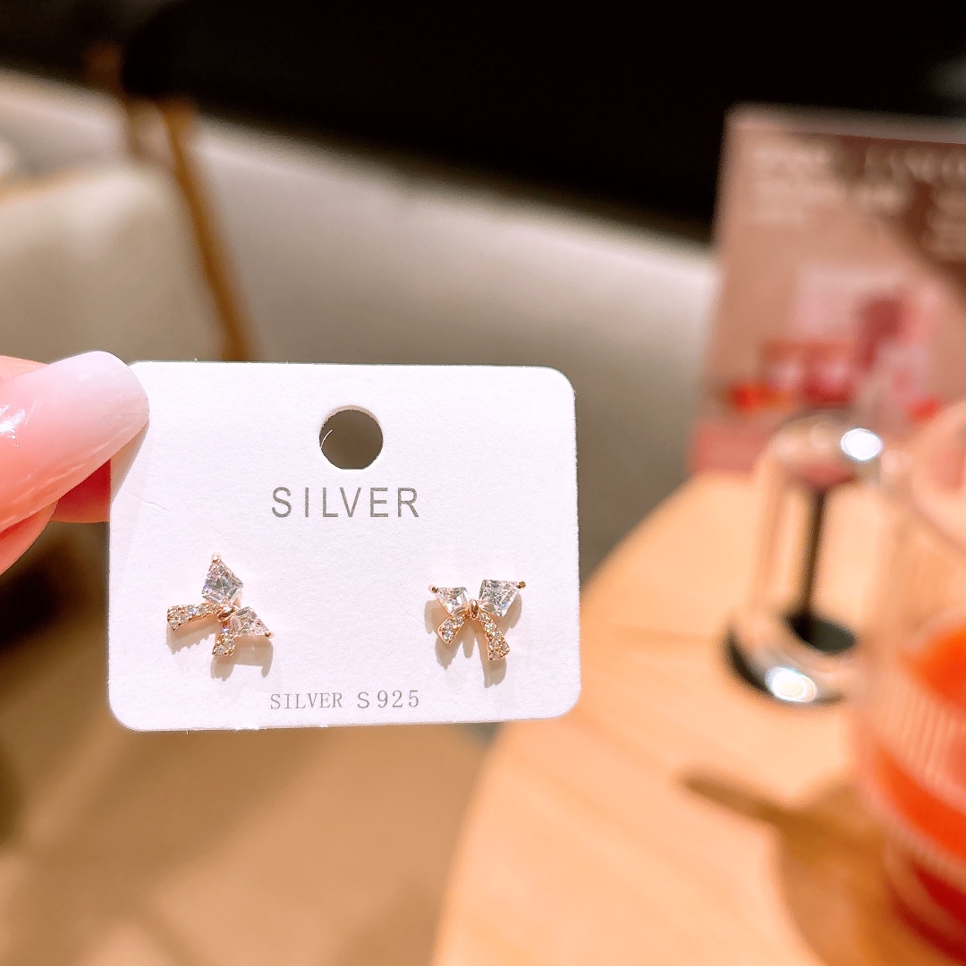 Hochglanzpoliertes Silber Ohrringe Instagram-Stil Büro Silber