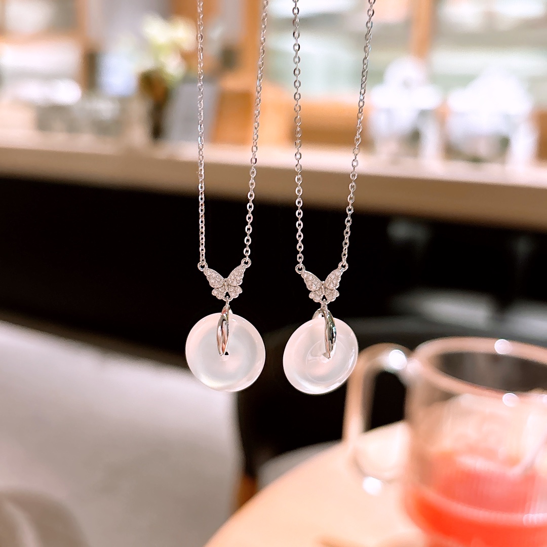 S925 Sterling Silver Necklace Elegant Banquet Silver