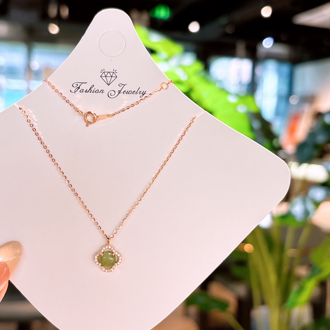 S925 Sterling Silver Jasper Necklace Sweet & Cool Travel Gold