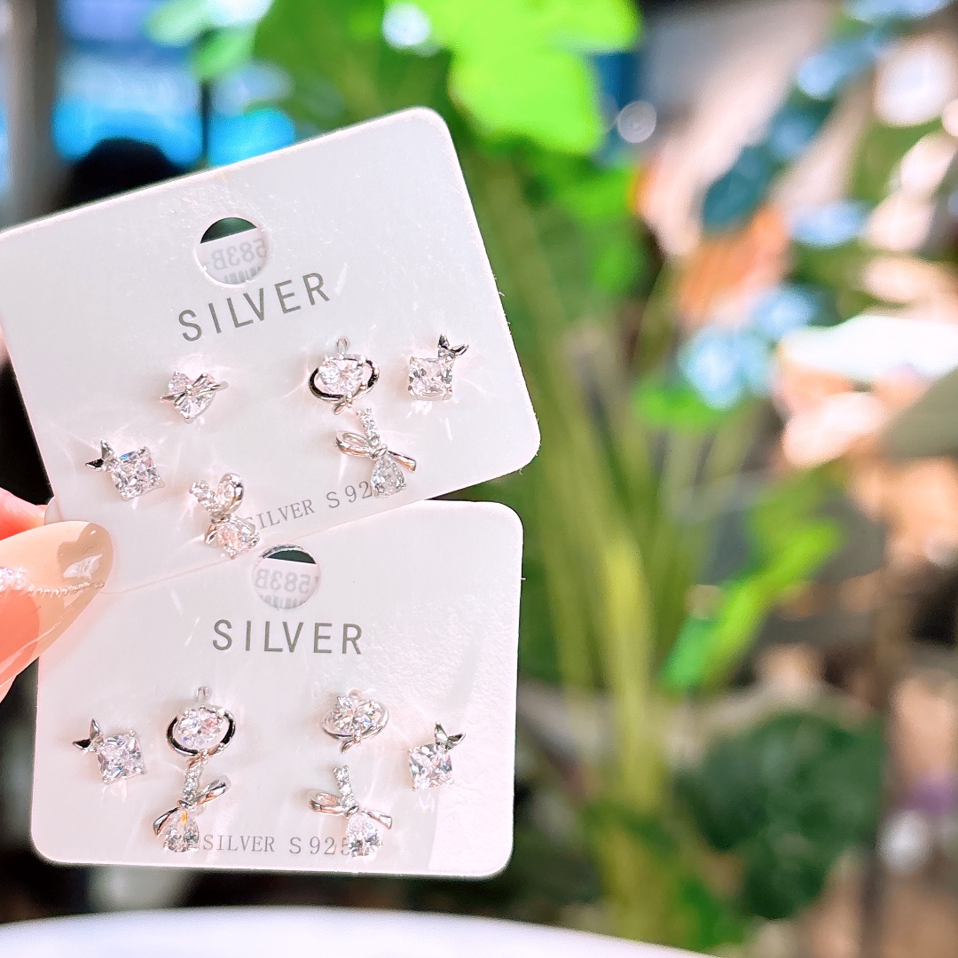 925 Silver Earrings Sweet Spring Festival Silver