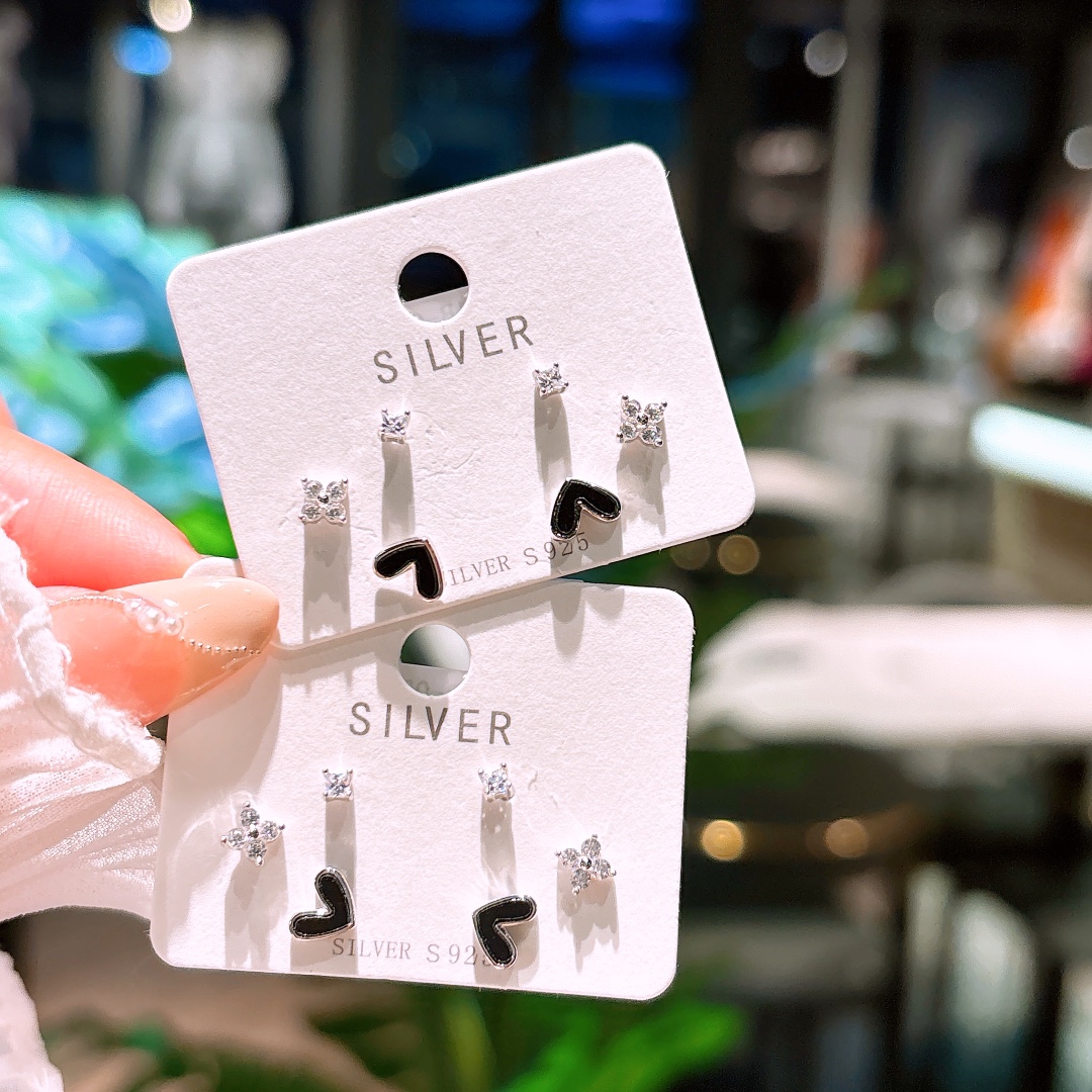 S925 Sterling Silver Earrings Cute Travel Silver