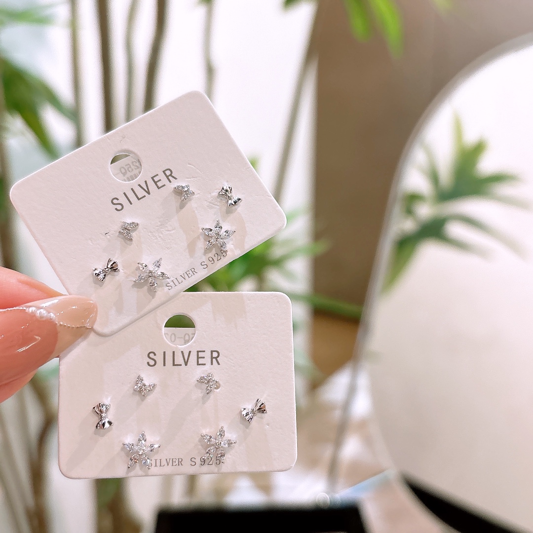 Hypoallergenes Silber Ohrringe Ultra minimalistisch Abschluss Gold