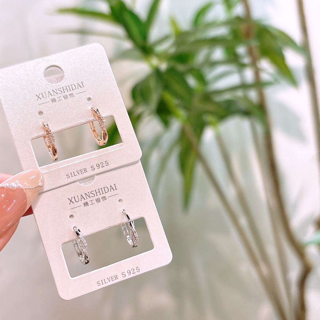 S925 Sterling Silver Ear Cuffs Soft Spring Festival Gold