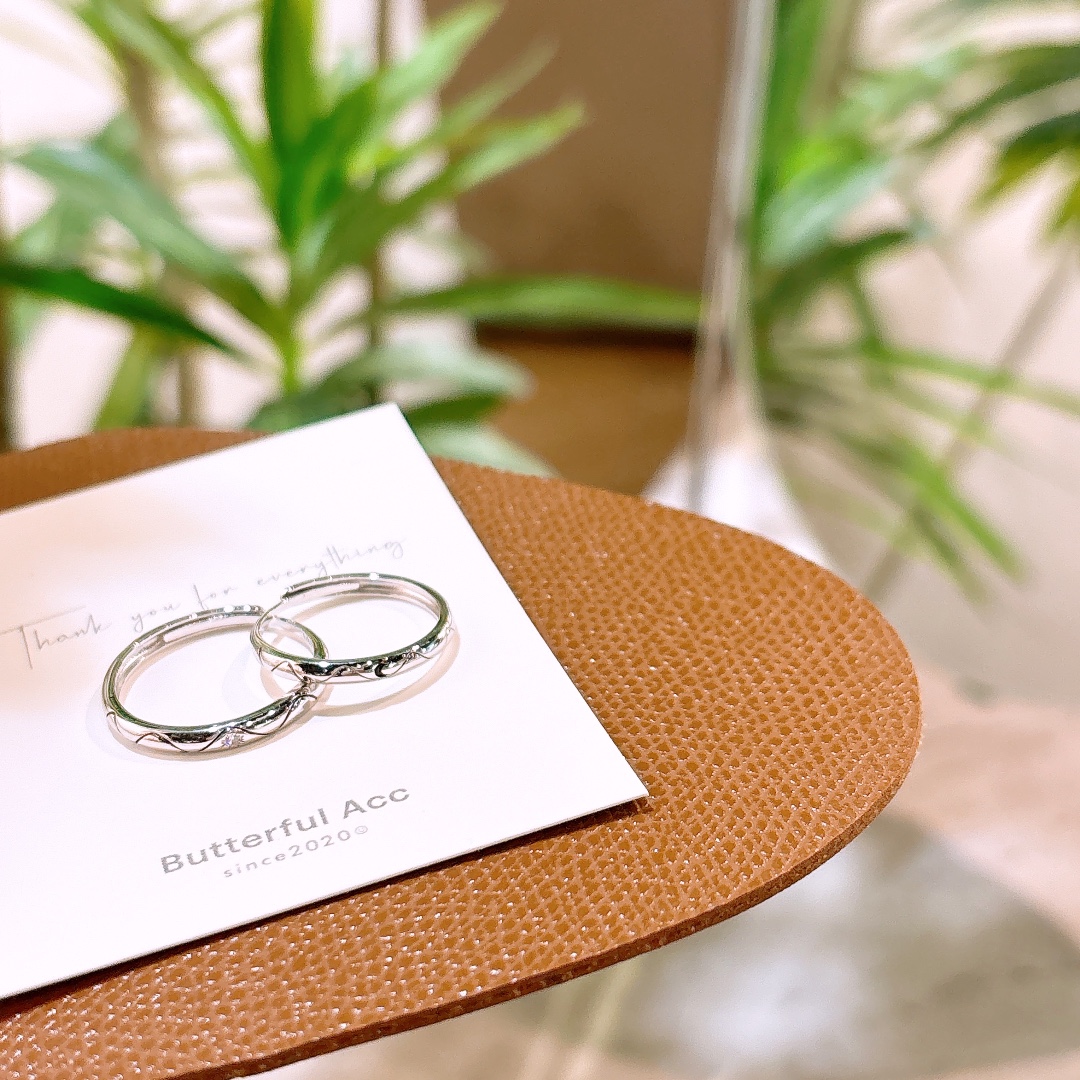 Nickel Free Silver Couple Rings Chic Wedding Registration Silver