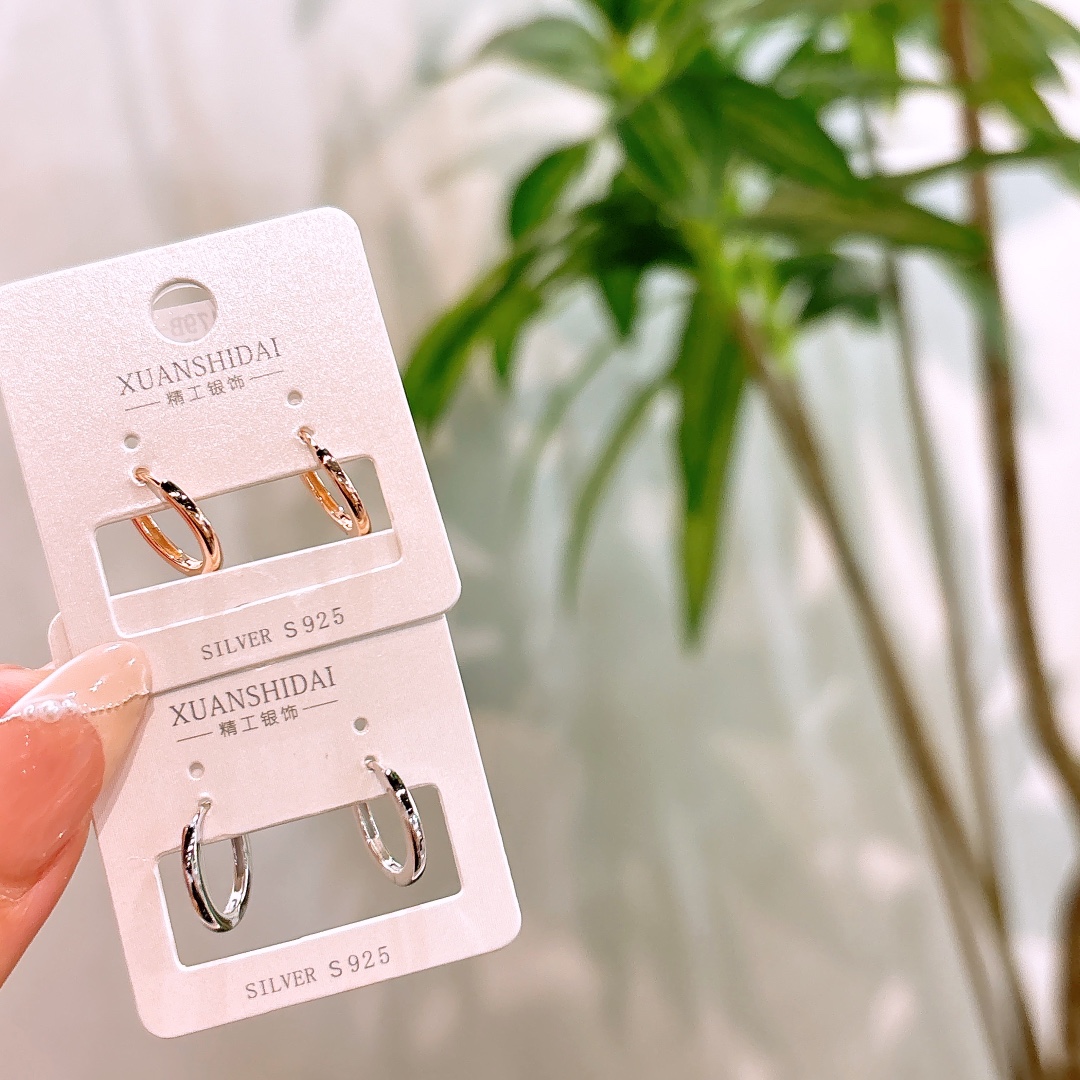 Hypoallergenic Silver Ear Cuffs Korean Style Everyday Wear Silver