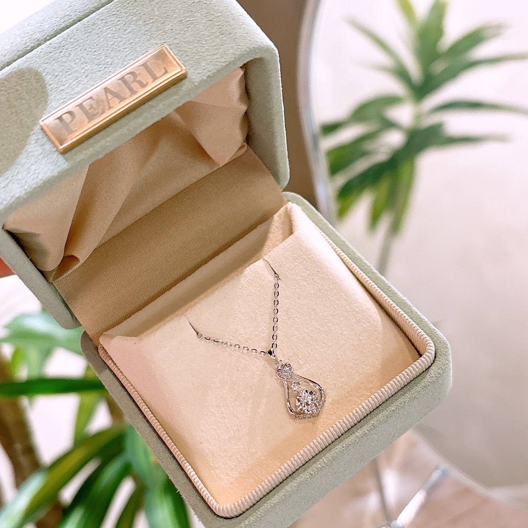 Solid Silver Moissanite Necklace Ethereal New Year Gold