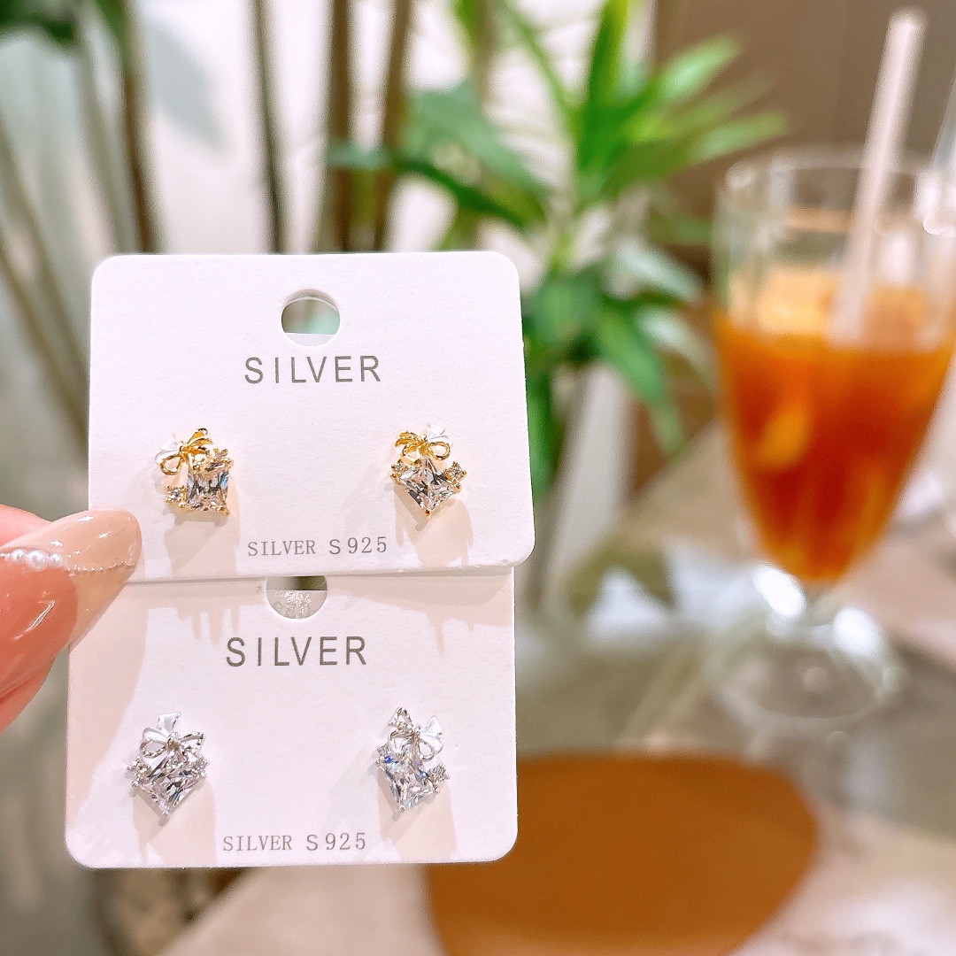 Hypoallergenic Silver Earrings Korean Style Confession Silver