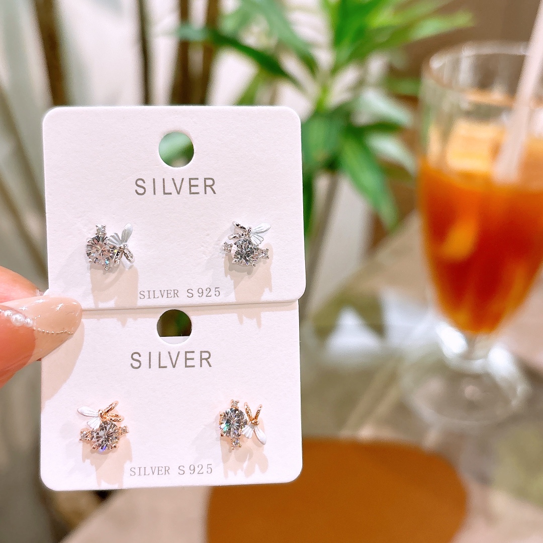 High Polish Silver Earrings Ins Style Christmas Gold