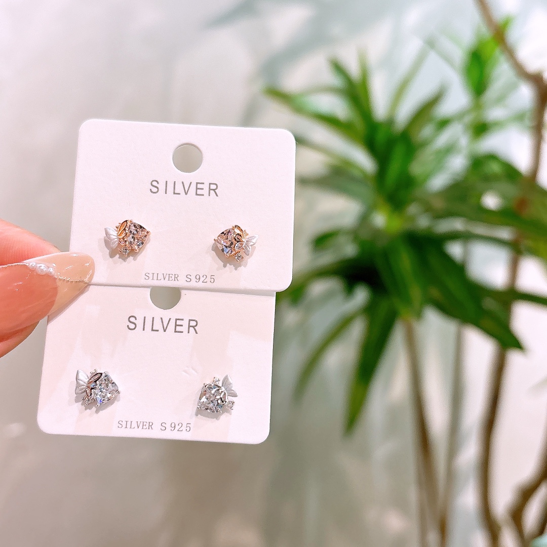 Hypoallergenic Silver Earrings Light Luxury Self-love Silver