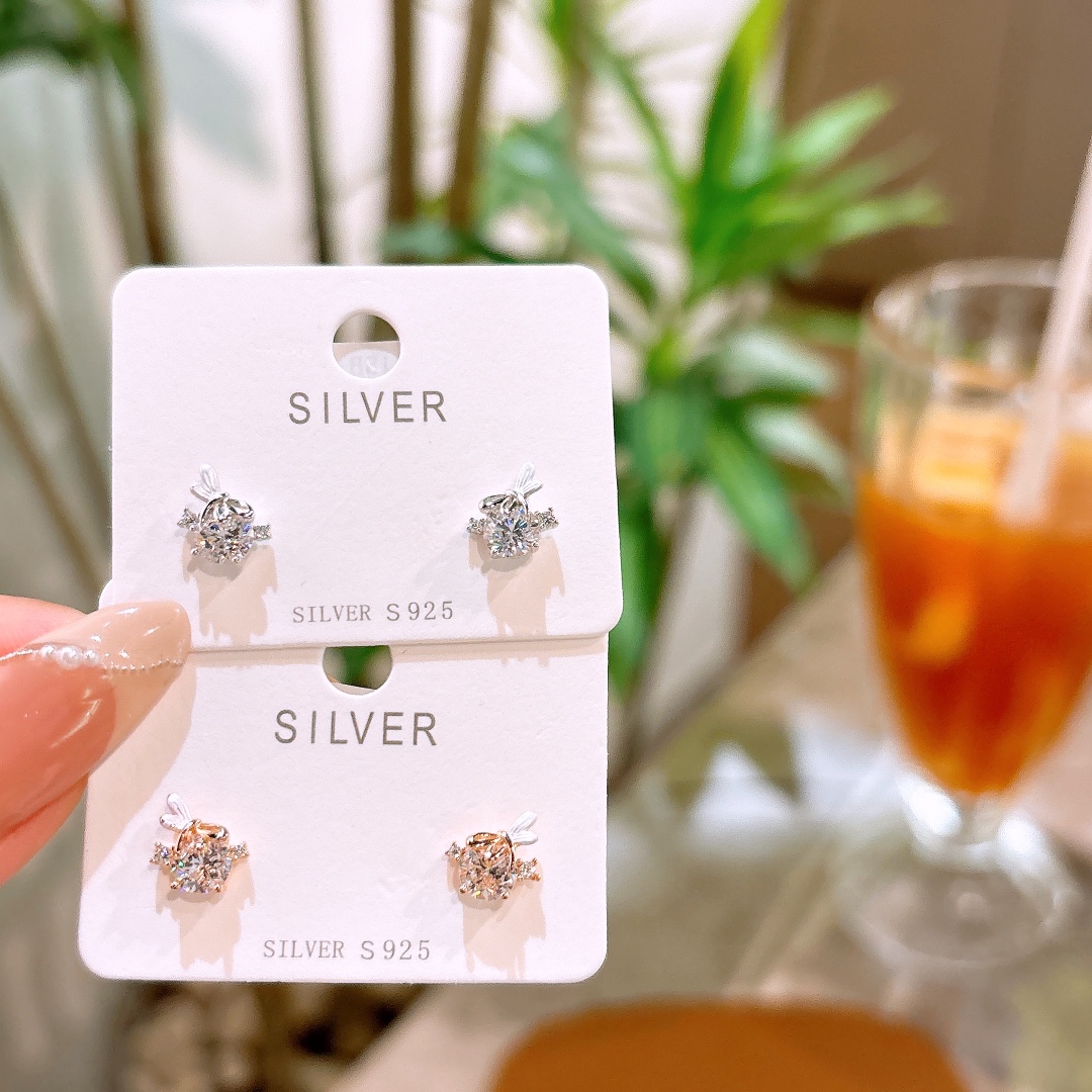 925 Silver Earrings Korean Style Gift for Her Silver