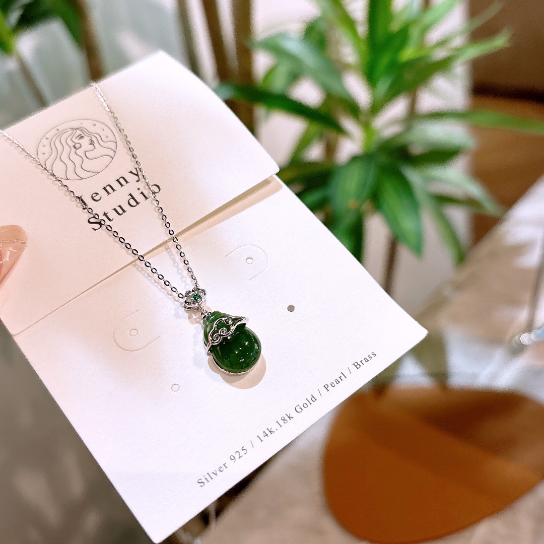 925 Silver Jasper Necklace Premium Office Silver