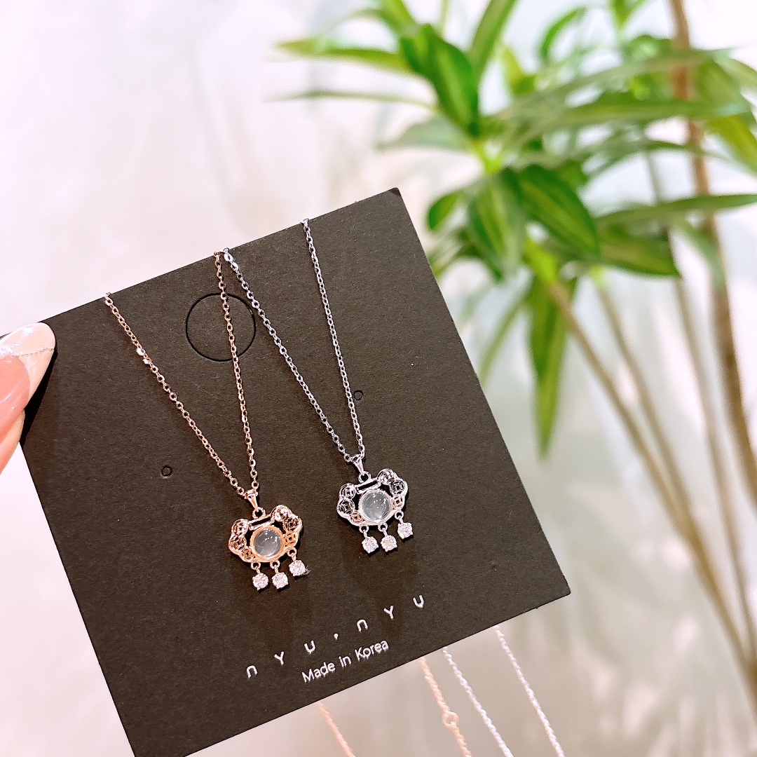 925 Silver Necklace Korean Style New Year Gold