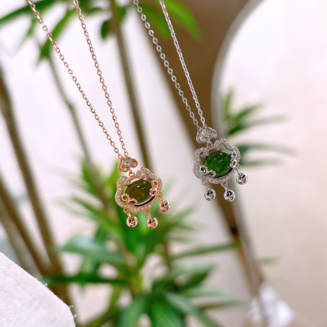 Low Allergy Silver Jasper Necklace Light Luxury Travel Silver