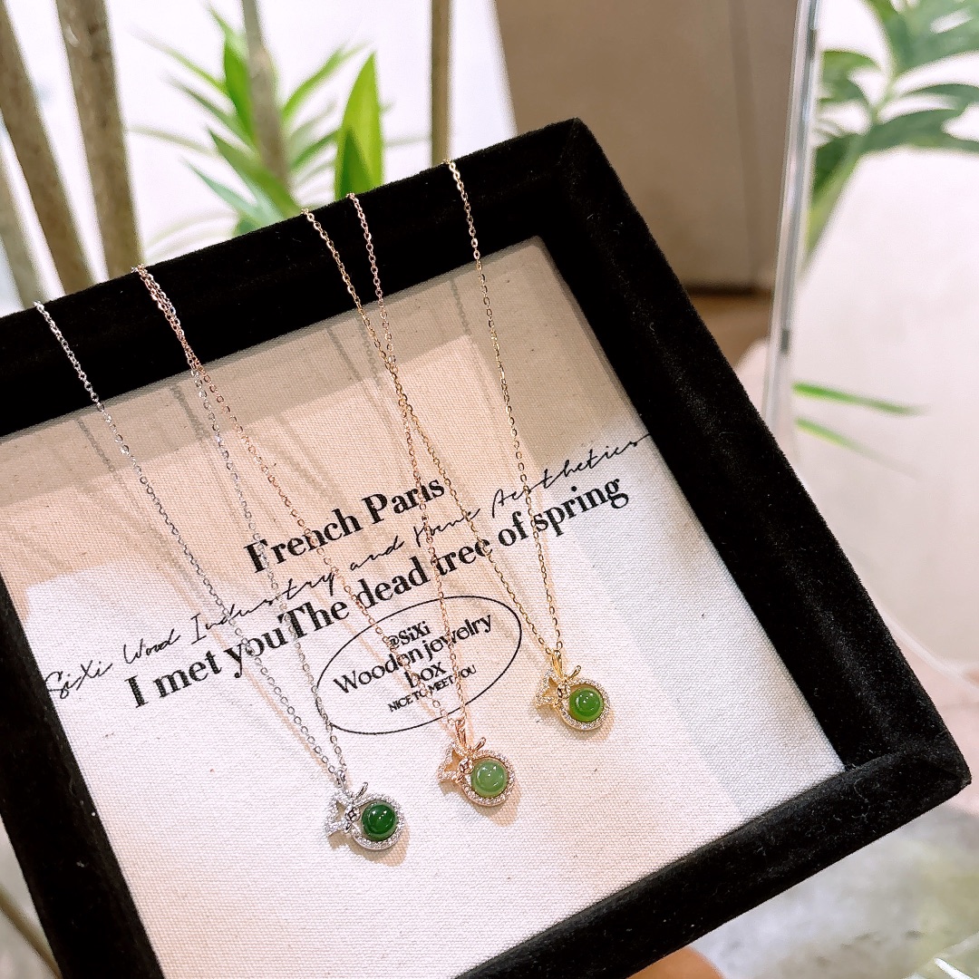 Solid Silver Jasper Necklace Forest Travel Gold