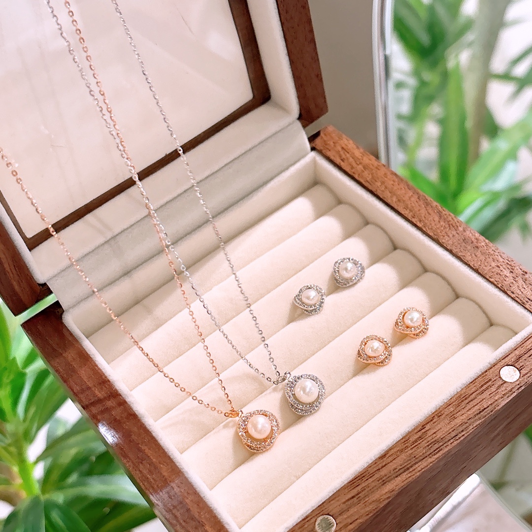 925 Silver Earrings & Necklace Set Artistic Birthday Silver