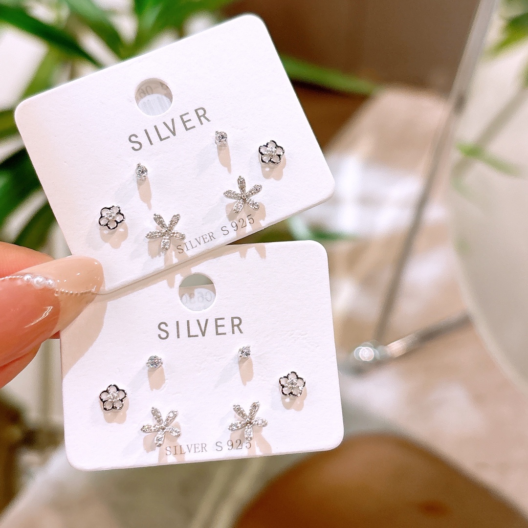 Fine Silver Earrings Light Luxury Date Night Gold