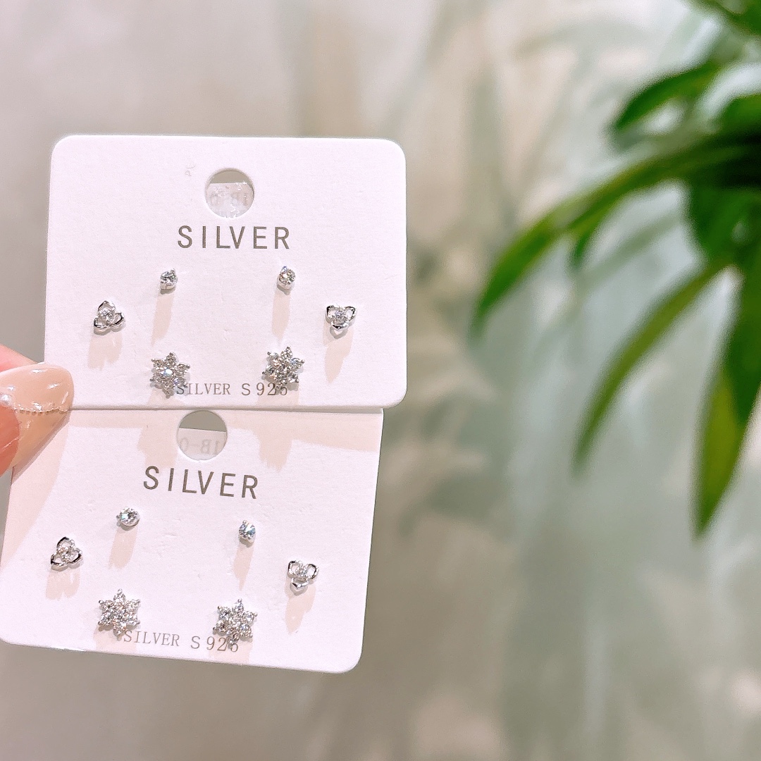 925 Silver Earrings Romantic Mother's Birthday Silver