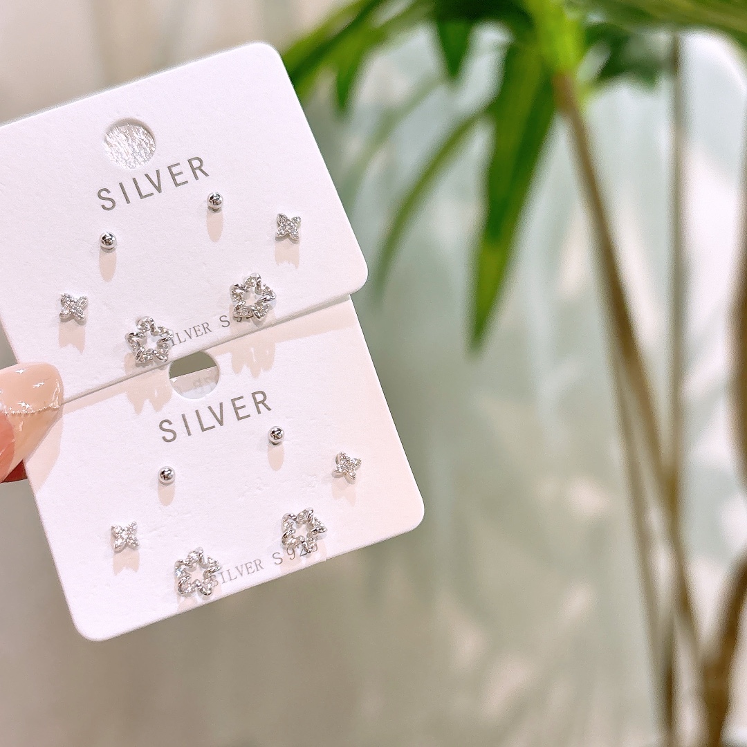 Solid Silver Earrings Ins Style Mother's Day Gold