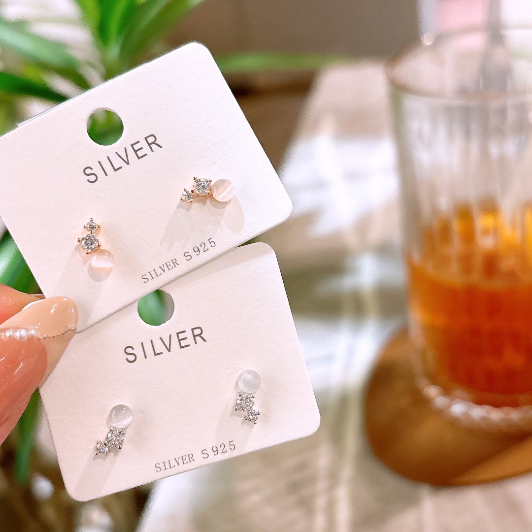 Low Allergy Silver Earrings Ins Style Banquet Silver