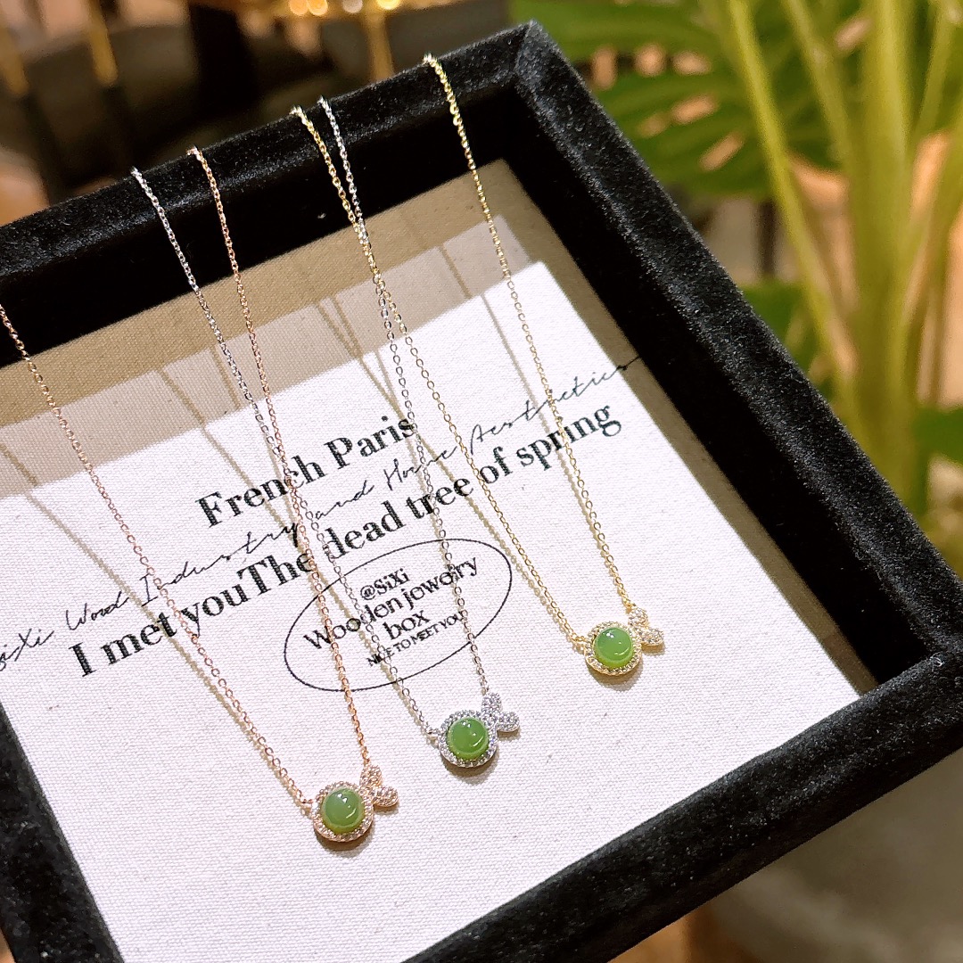 S925 Sterling Silver Jasper Necklace Soft Travel Silver