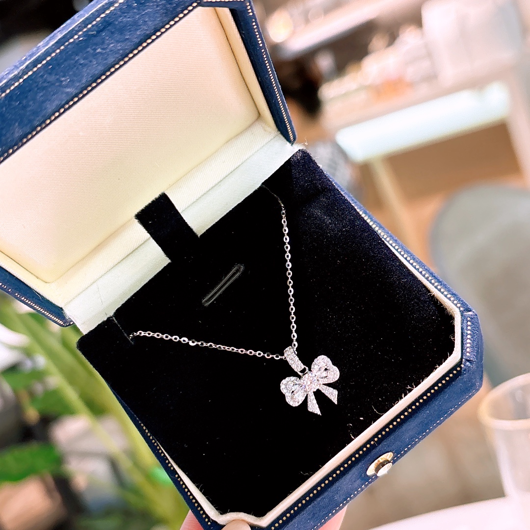 Nickel Free Silver Moissanite Necklace Chic Date Night Silver