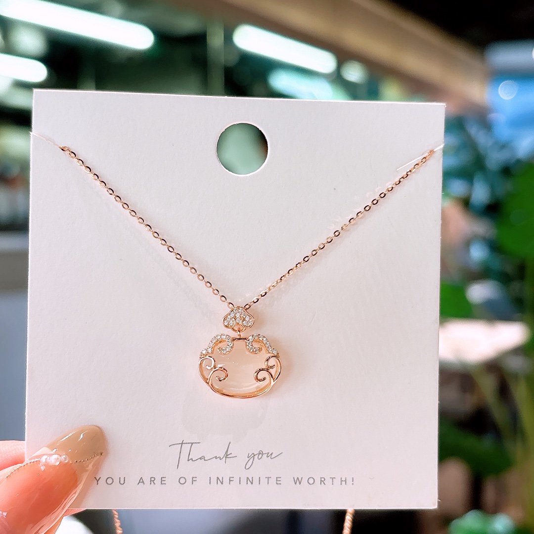 S925 Sterling Silver Necklace Lively Anniversary Gold