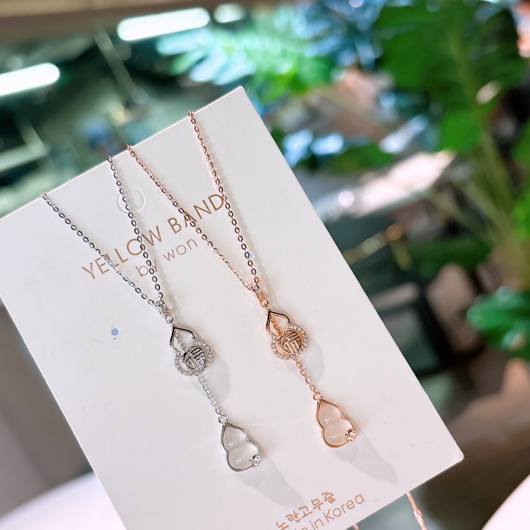 Low Allergy Silver Necklace Korean Style Wedding Gold