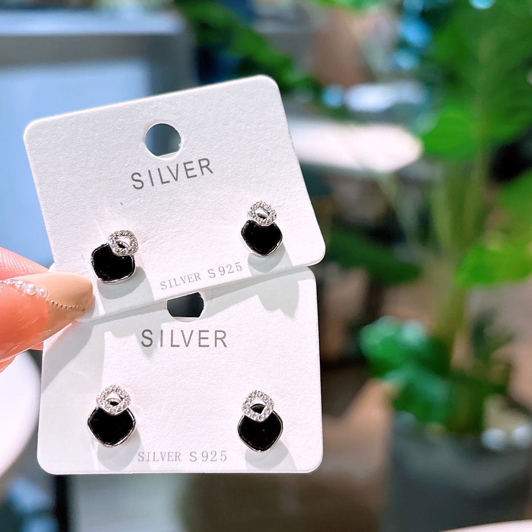 S925 Sterling Silver Earrings Playful Workplace Silver