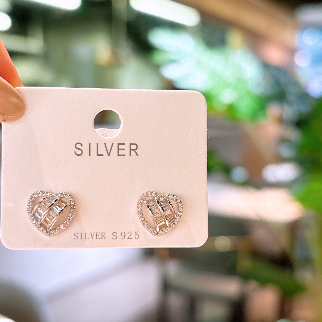 S925 Sterling Silver Earrings Vintage Travel Silver