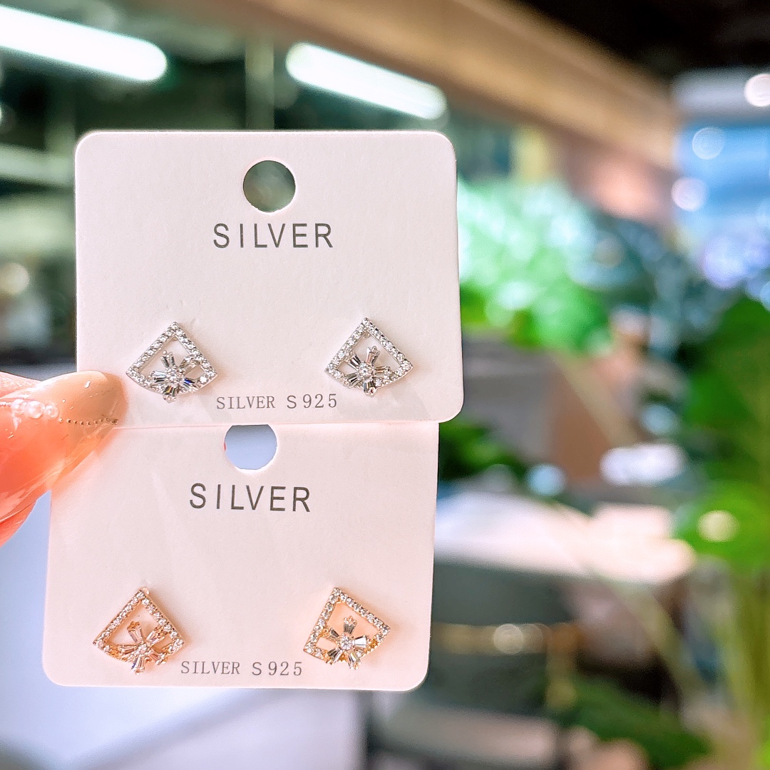 Nickel Free Silver Earrings Ins Style Father's Day Gold